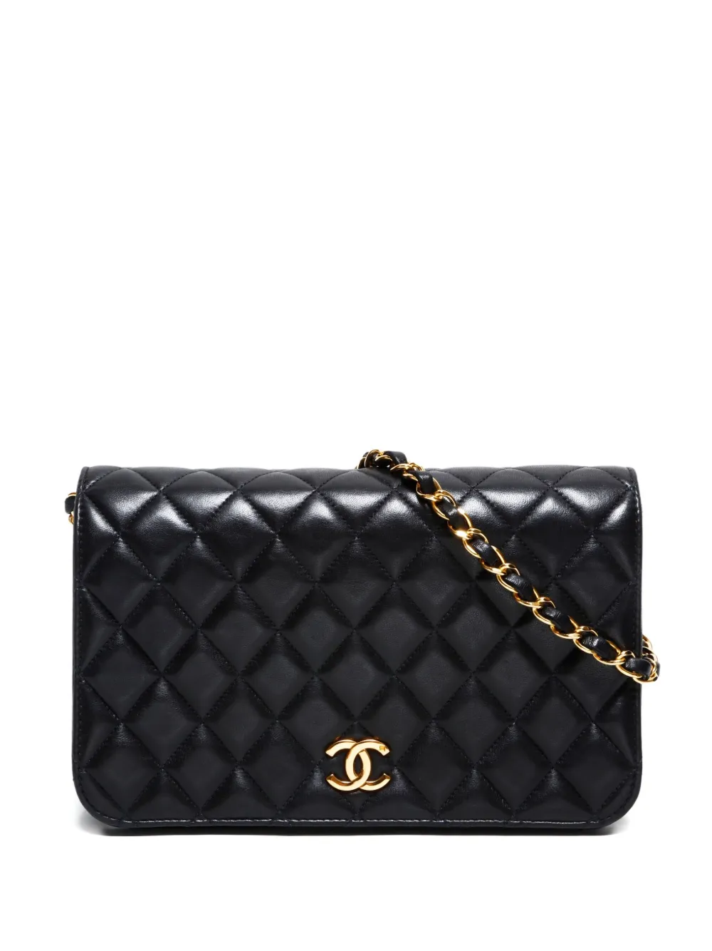 Pre-owned Chanel 1996 Full Flap Quilted Shoulder Bag In Black