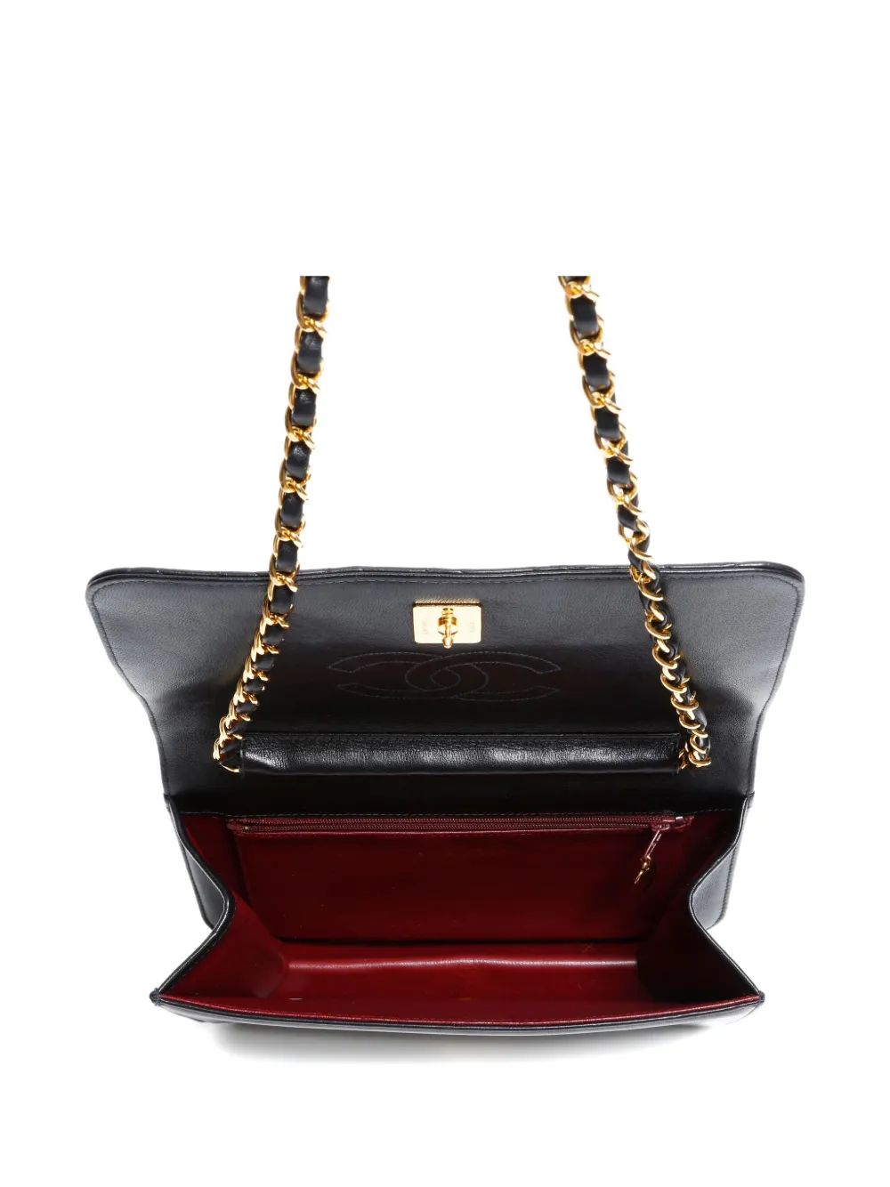 Pre-owned Chanel 1996 Full Flap Quilted Shoulder Bag In Black