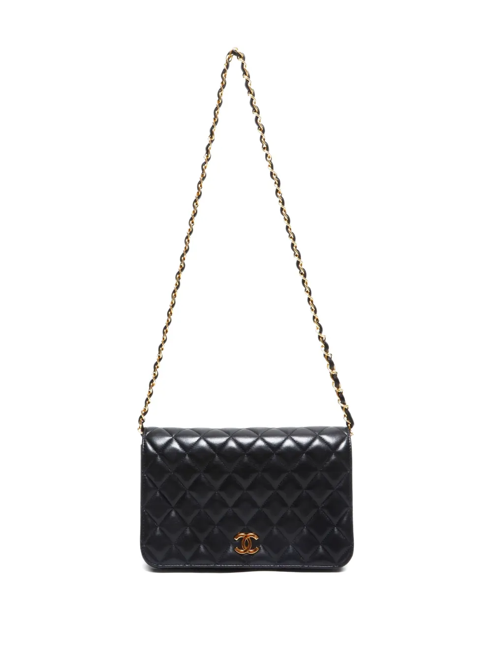 Pre-owned Chanel 1996 Full Flap Quilted Shoulder Bag In Black