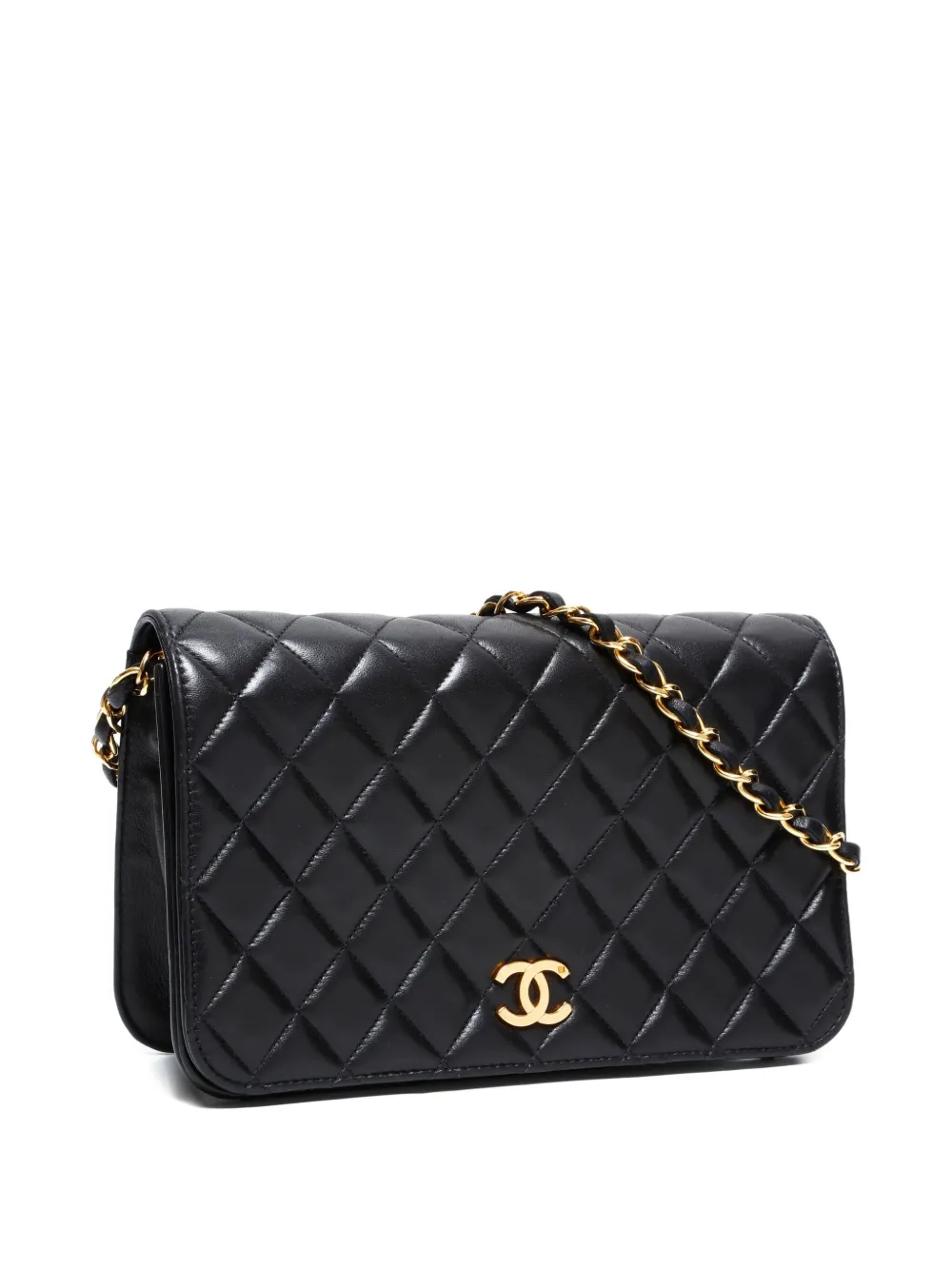 Pre-owned Chanel 1996 Full Flap Quilted Shoulder Bag In Black