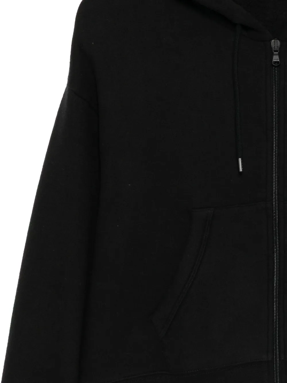 James Perse Cosy fleece hoodie met rits Zwart