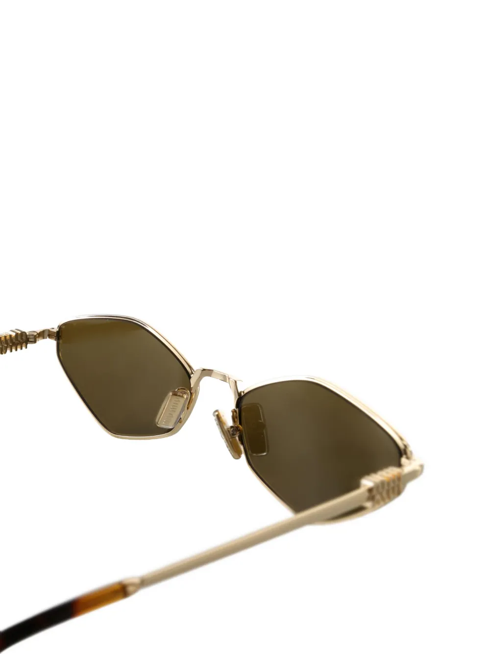 Miu Miu Geometric-frame Sunglasses In Gold