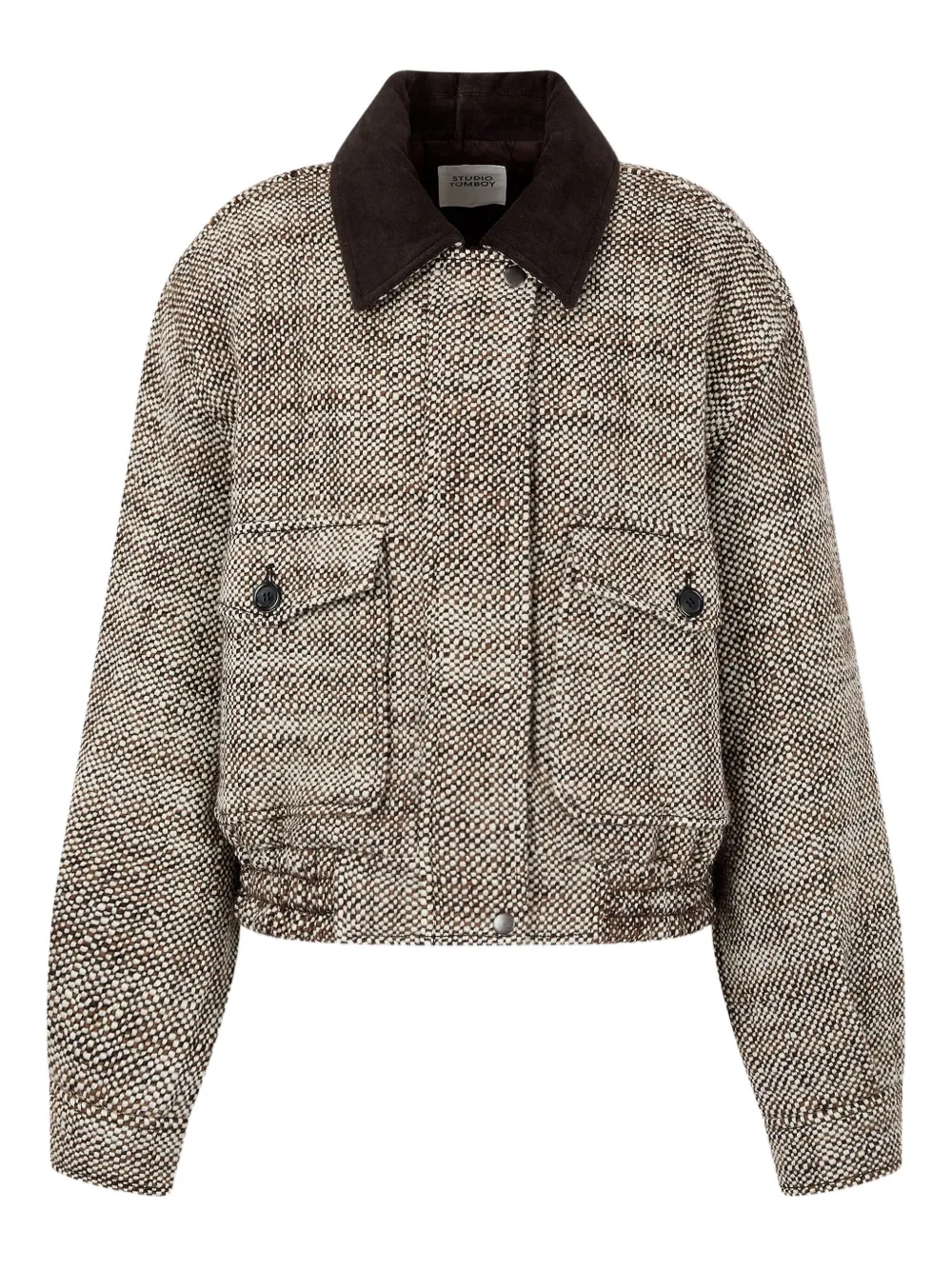 Studio Tomboy Corduroy-collar Jacket In Brown