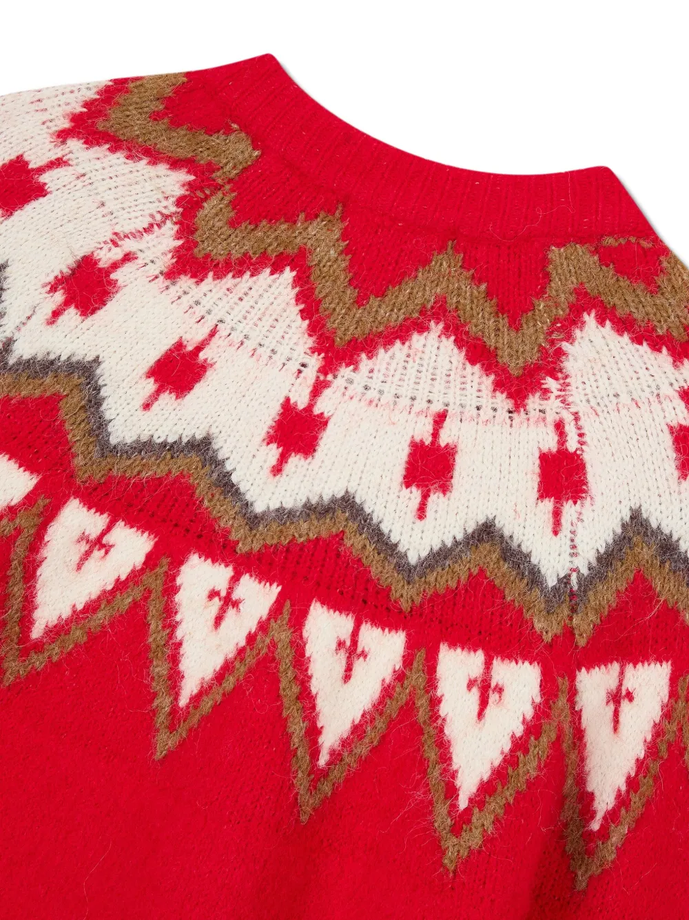 Studio Tomboy Round Neck Cardigan In Red