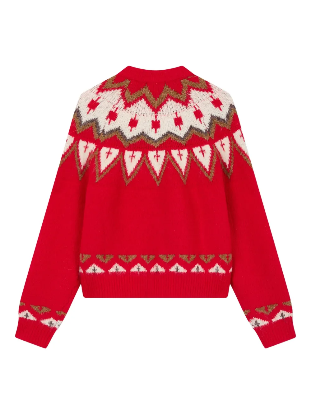 Studio Tomboy Round Neck Cardigan In Red