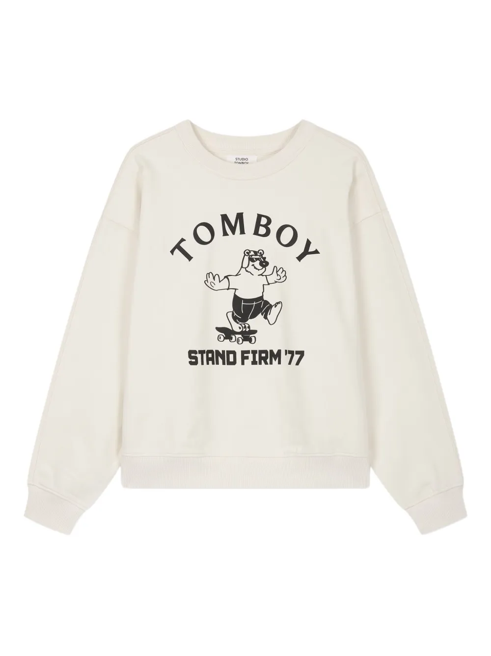 Studio Tomboy Skateboard Bear-print Sweatshirt In Neutral