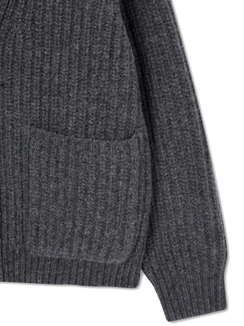 Studio Tomboy Patch Pocket Cardigan In Gray