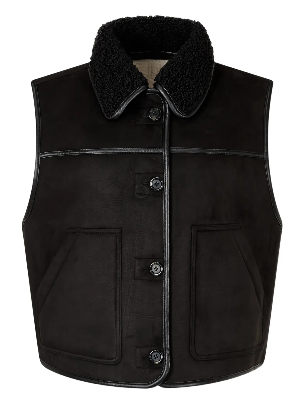 Studio Tomboy Reversible Sleeveless Gilet In Black