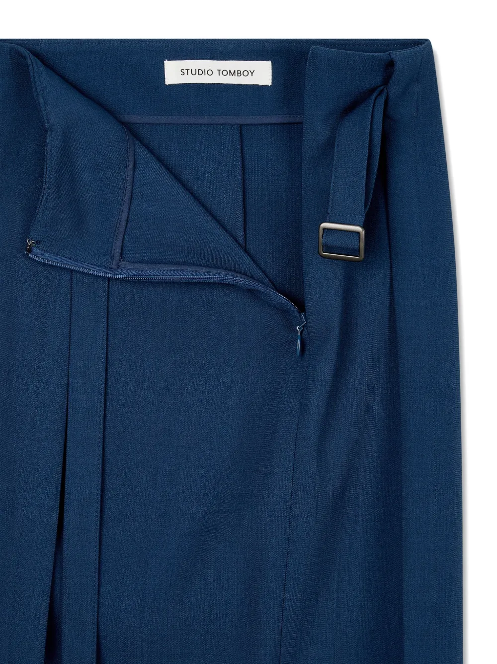 STUDIO TOMBOY buckle wrap long skirt - Blauw