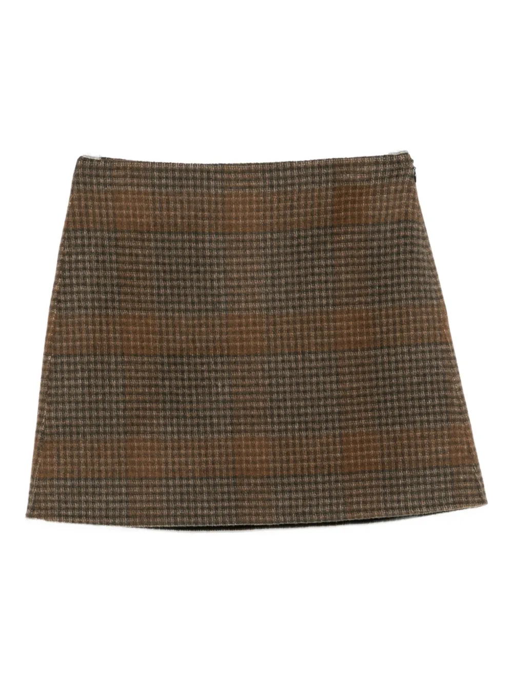 Theory Plaid Mini Skirt In Brown