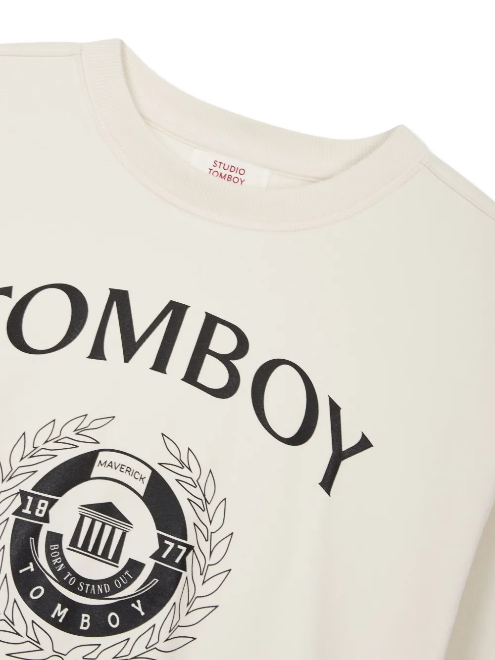 Studio Tomboy University Cotton Sweatshirt In Neutral