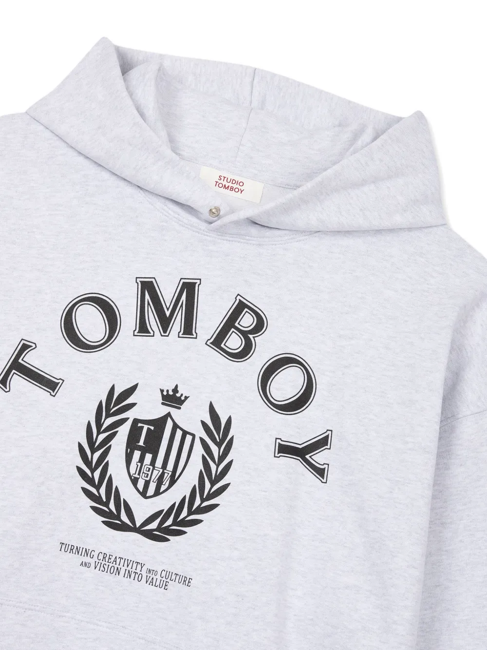 Studio Tomboy University Cotton Hoodie In White