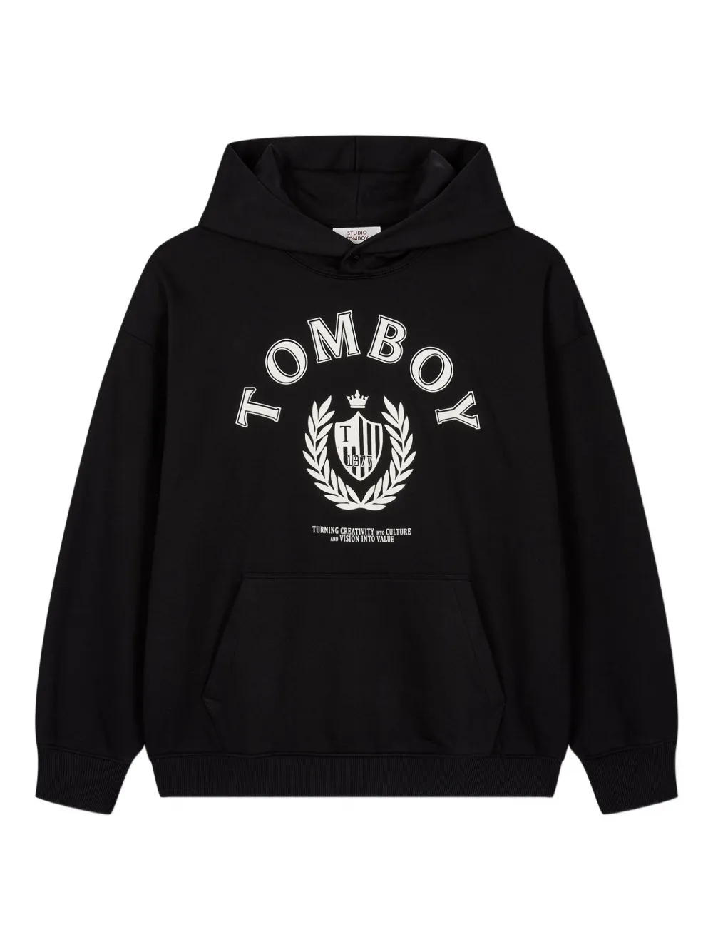 STUDIO TOMBOY sweat en coton University à col rond | noir | Image 1