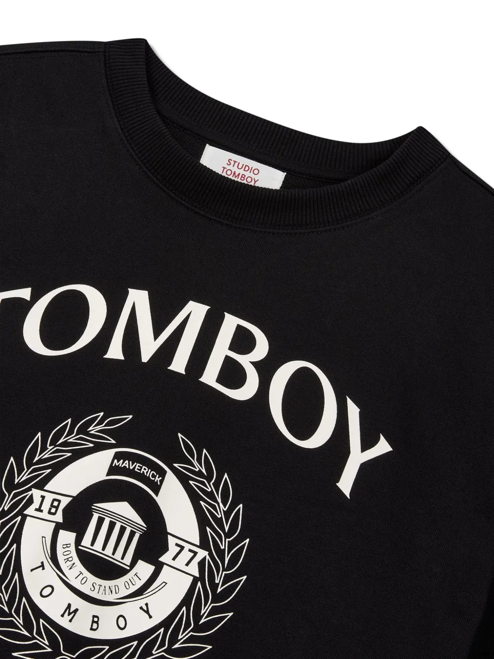Studio Tomboy University Cotton Sweatshirt In Black