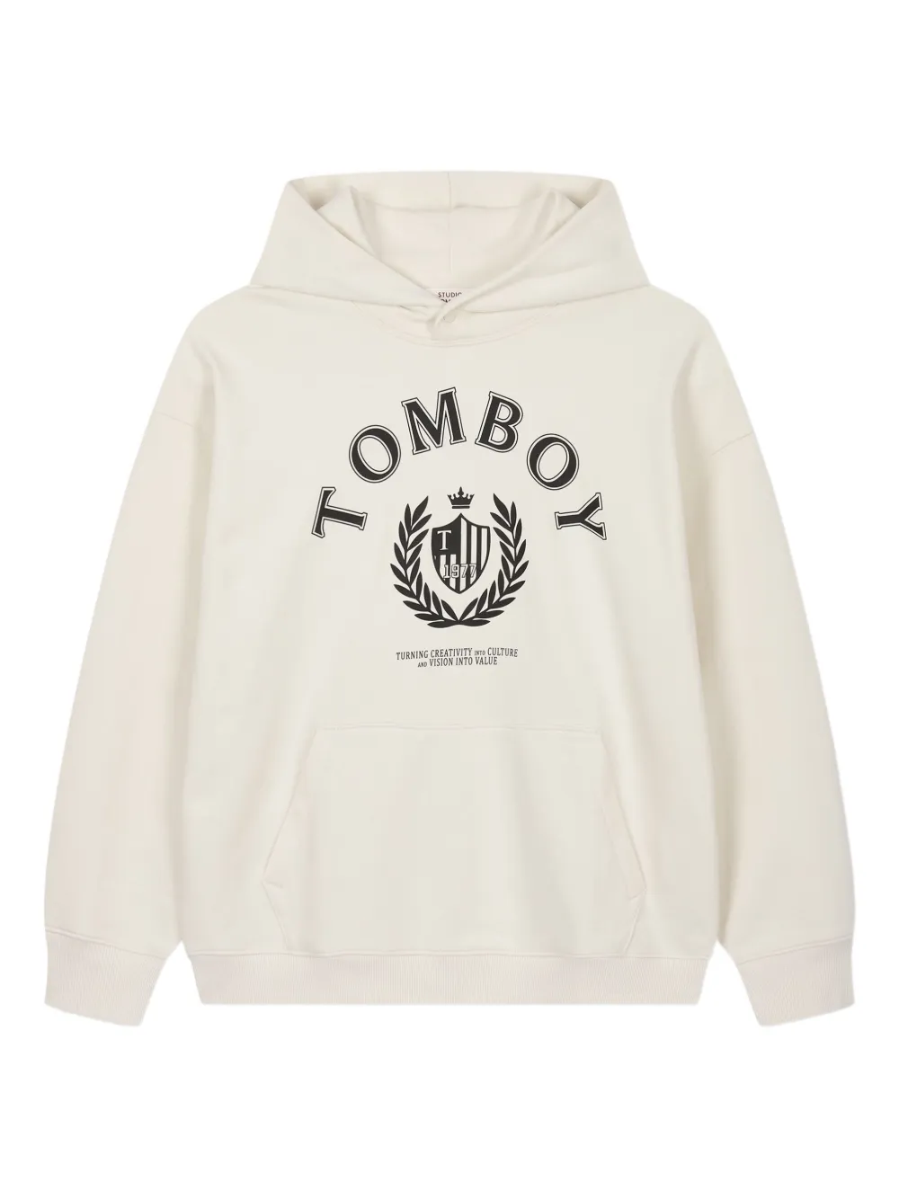 Studio Tomboy University Cotton Hoodie In Neutral