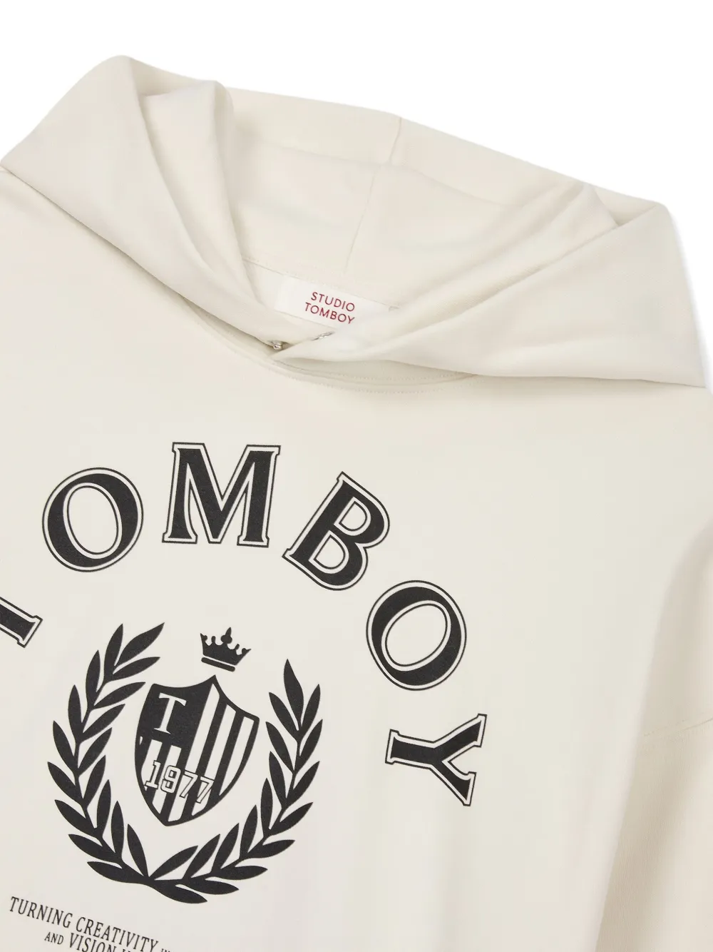 Studio Tomboy University Cotton Hoodie In Neutral