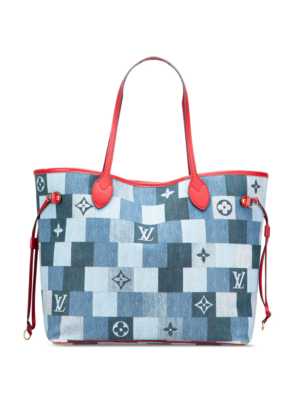 Louis Vuitton Pre-Owned 2019-2025 Monogram Denim Patchwork Neverfull MM tote bag - Blu