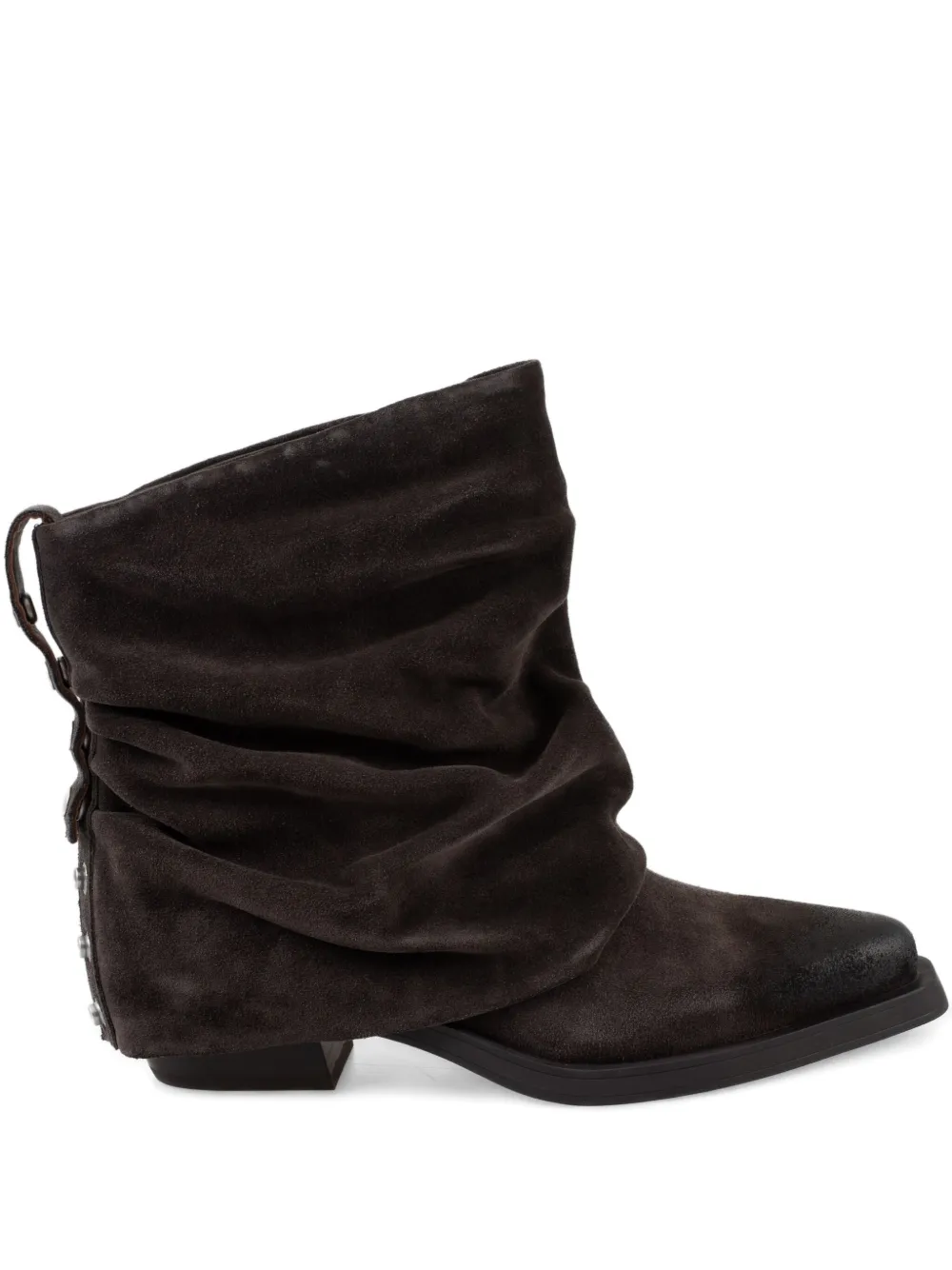 Ash Loren Studded Slouch Boots In Brown