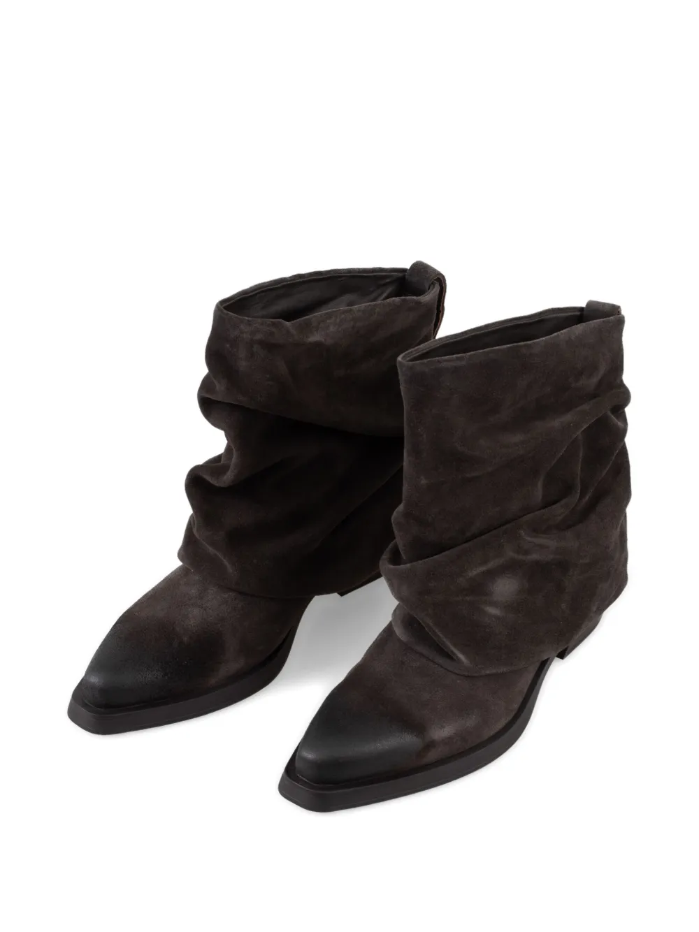 Ash Loren Studded Slouch Boots In Brown