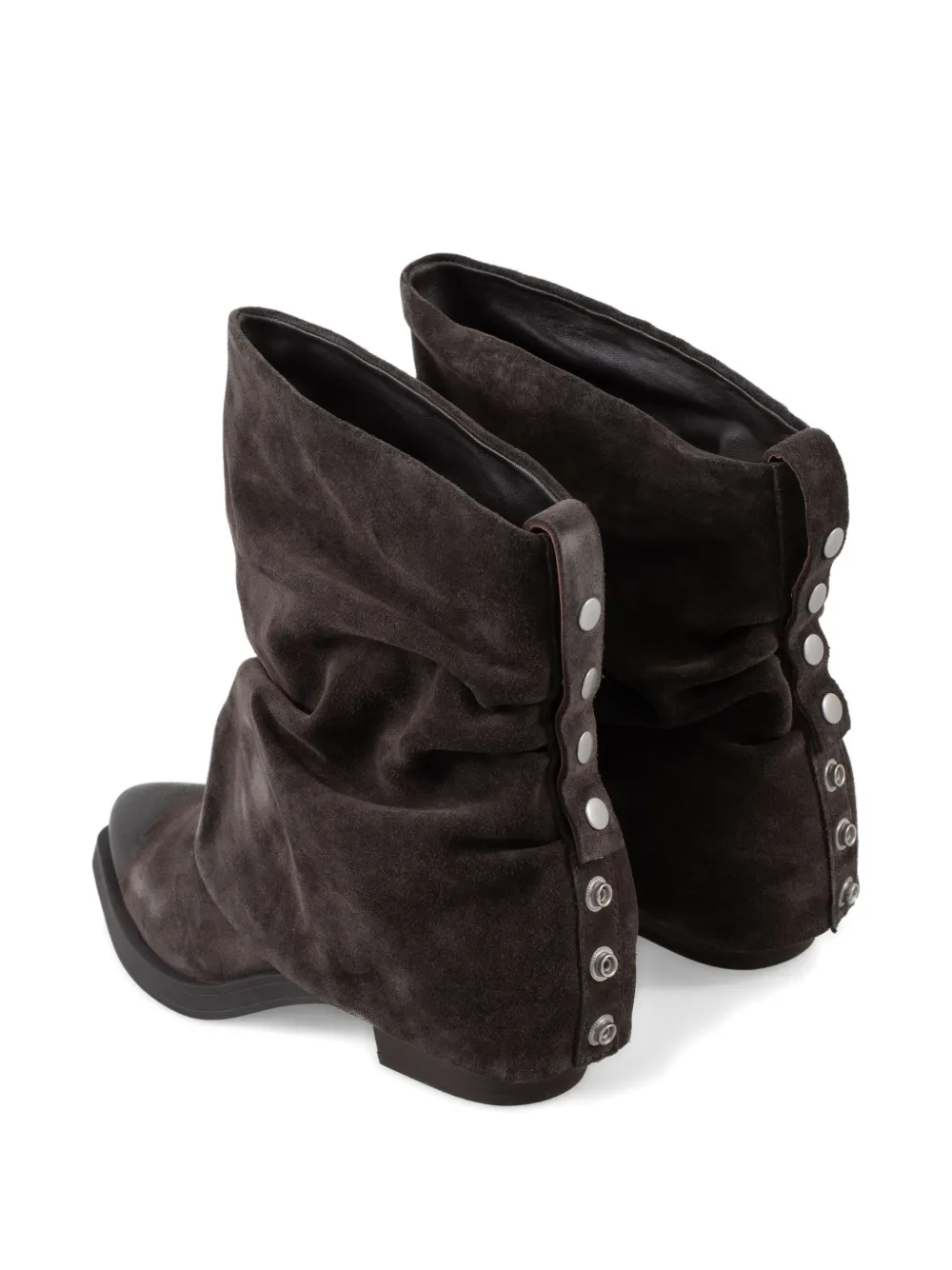 Ash Loren Studded Slouch Boots In Brown