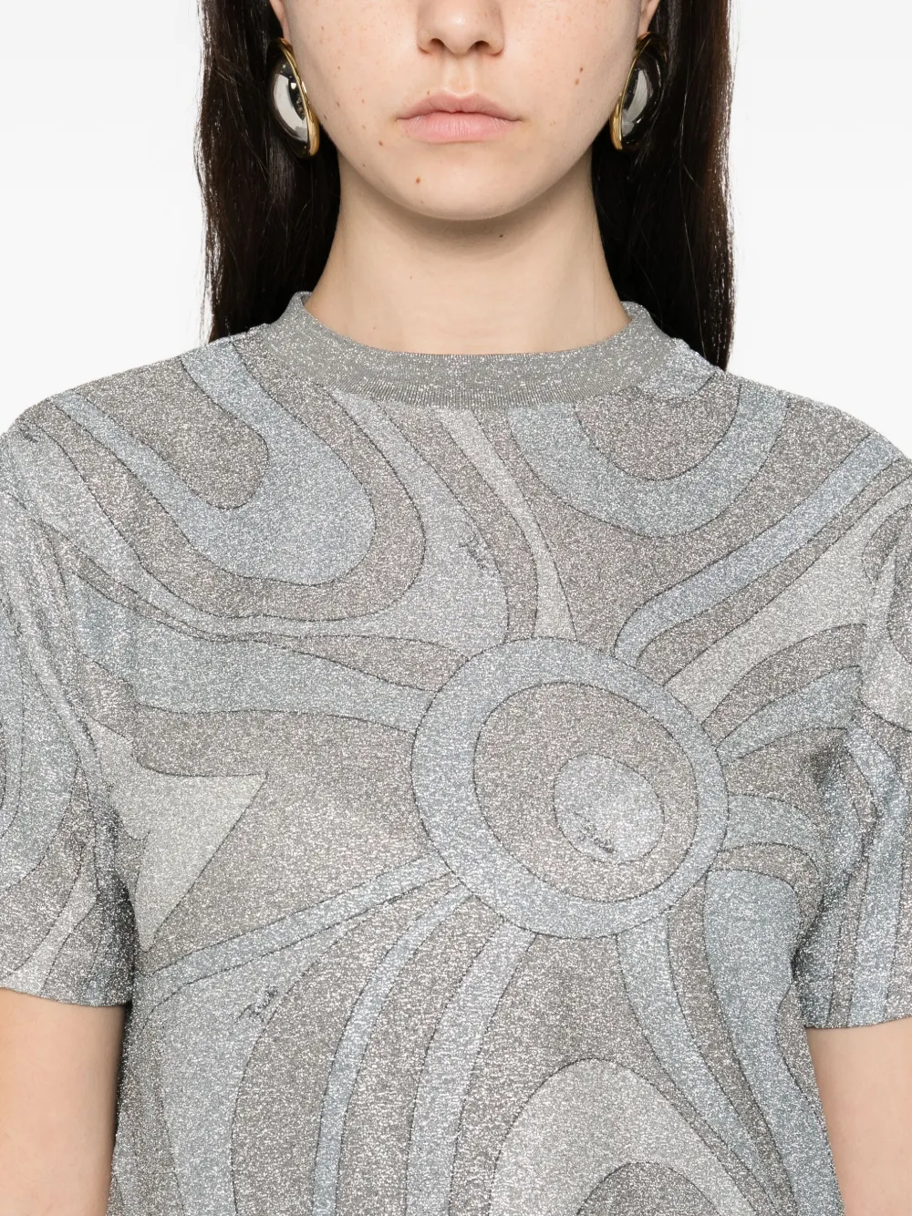 PUCCI T-shirt met abstract patroon Zilver