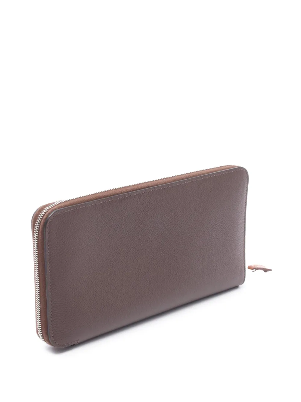Pre-owned Hermes 2024 Evercolor Azap Zip-around Wallet Long Wallets In Brown