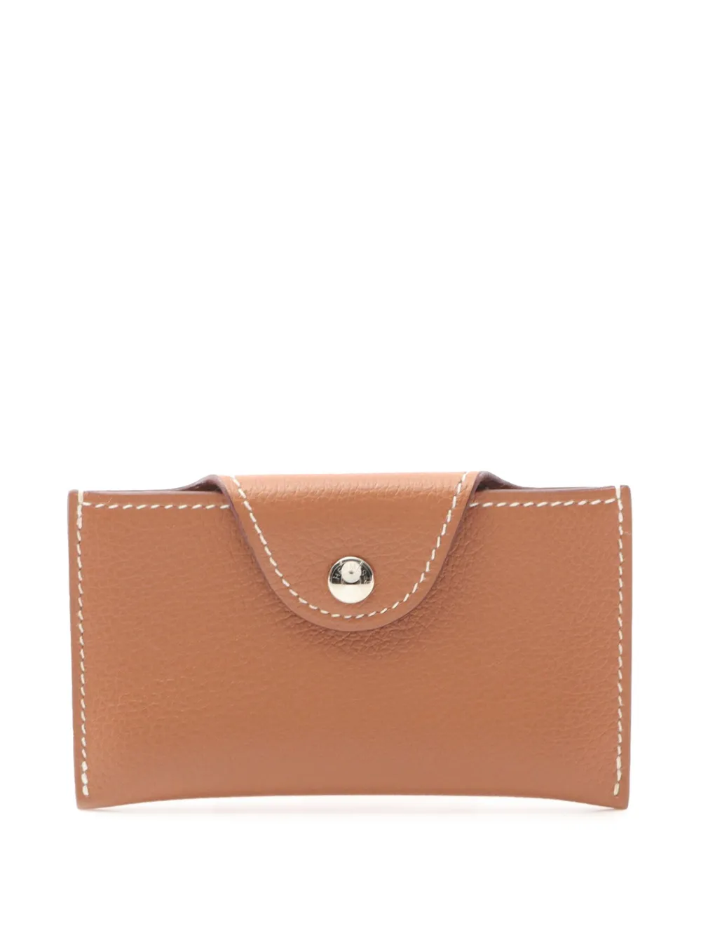 Pre-owned Hermes 2024 Leather Iliade Card Holder In Brown