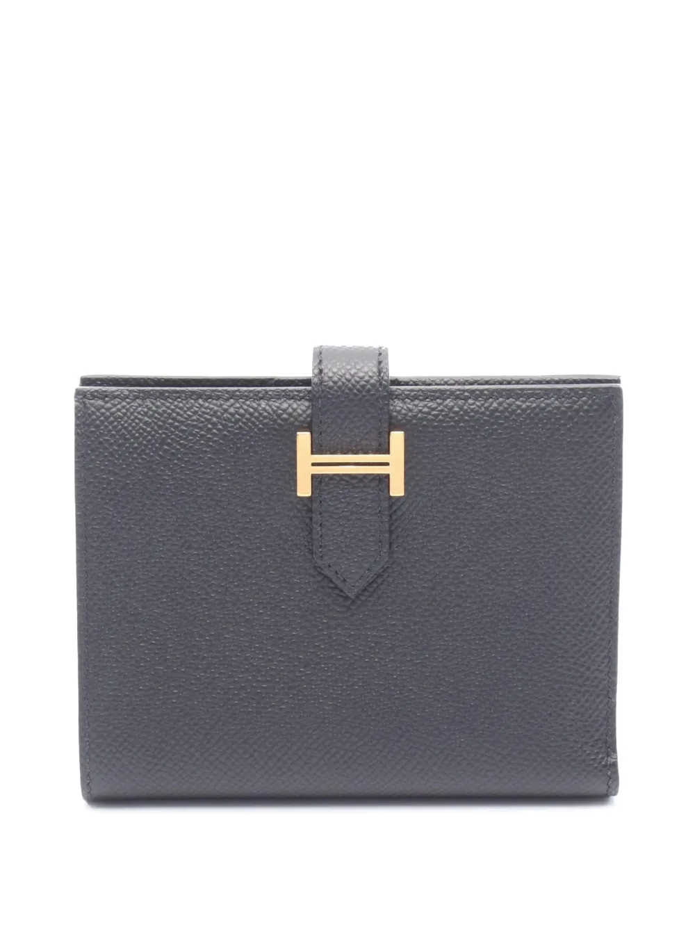 Pre-owned Hermes 2024 Epsom Bearn Compact Wallet Small Wallets In Black