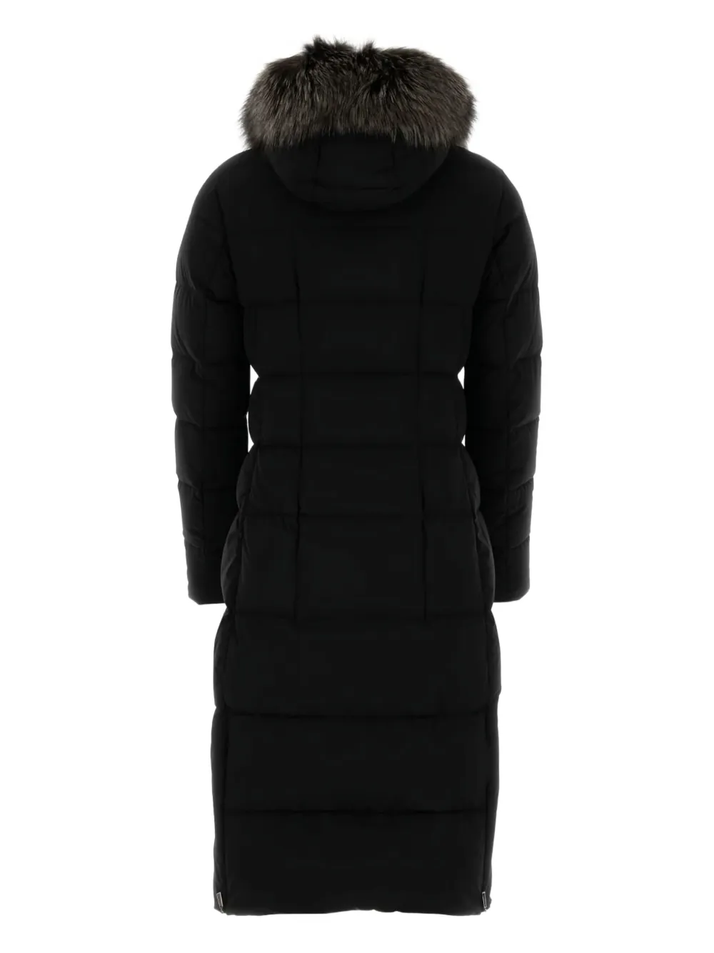 Moorer Padded Quilted Jacket Removable Hood In Black