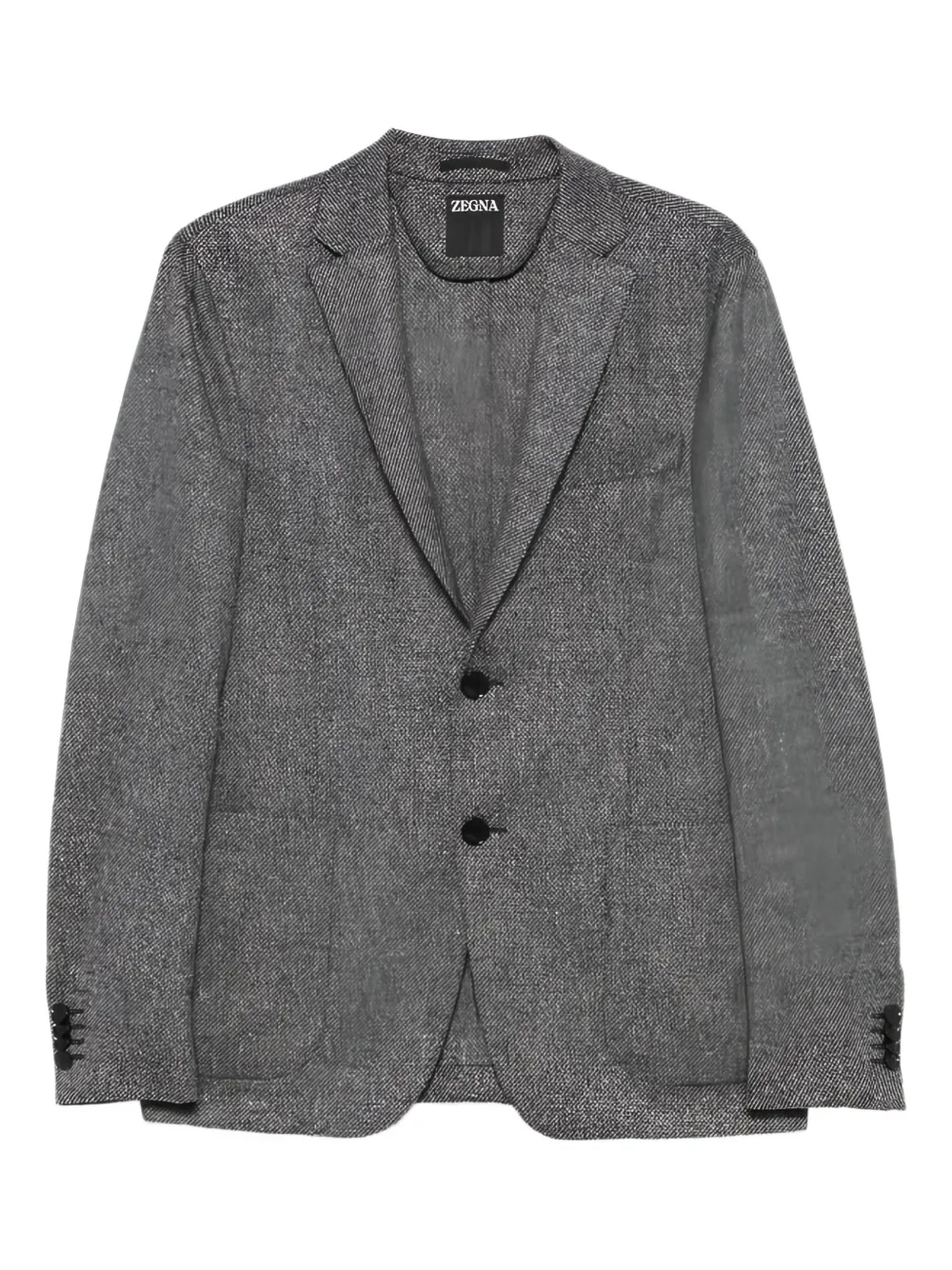 Zegna buttoned herringbone-pattern blazer | Grey | Image 1