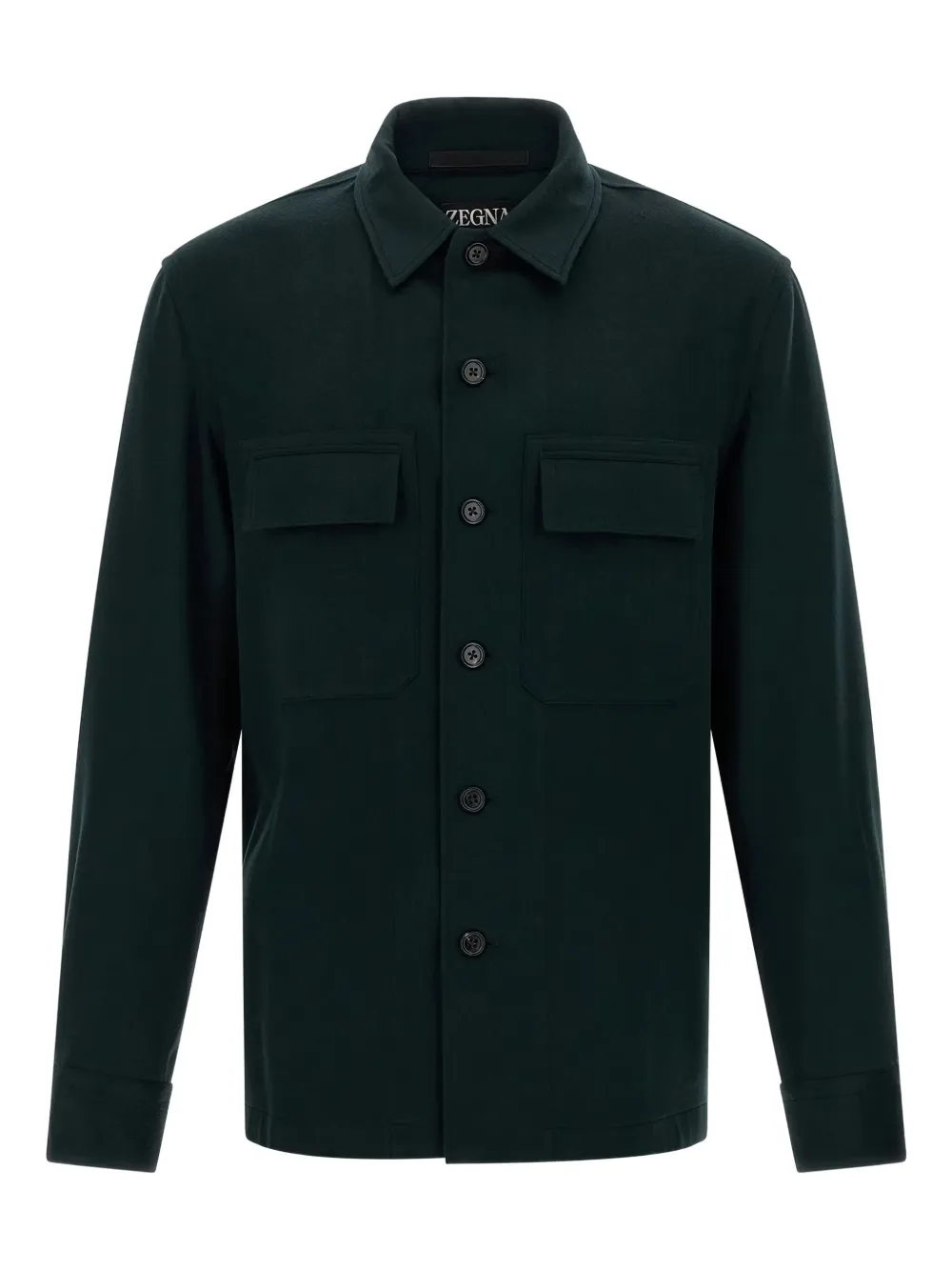 Zegna camisa con botones y bolsillos en el pecho | verde | Image 1