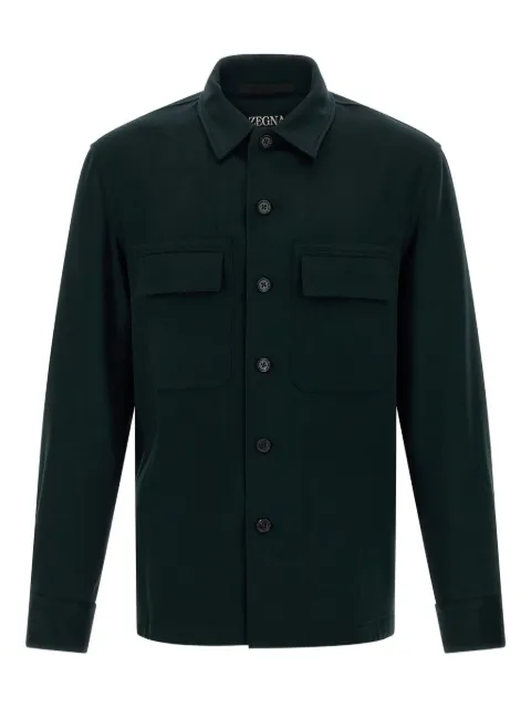 Zegna camisa con botones y bolsillos en el pecho