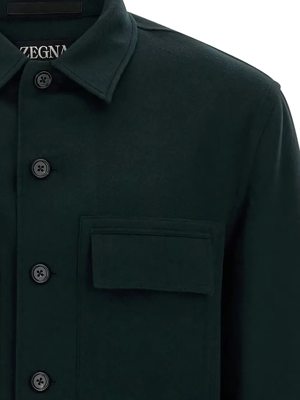 Zegna chest-pocket button shirt - Groen