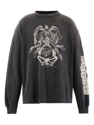 SAINT MXXXXXX KLF Graphic long-sleeve T-shirt | Grey | FARFETCH