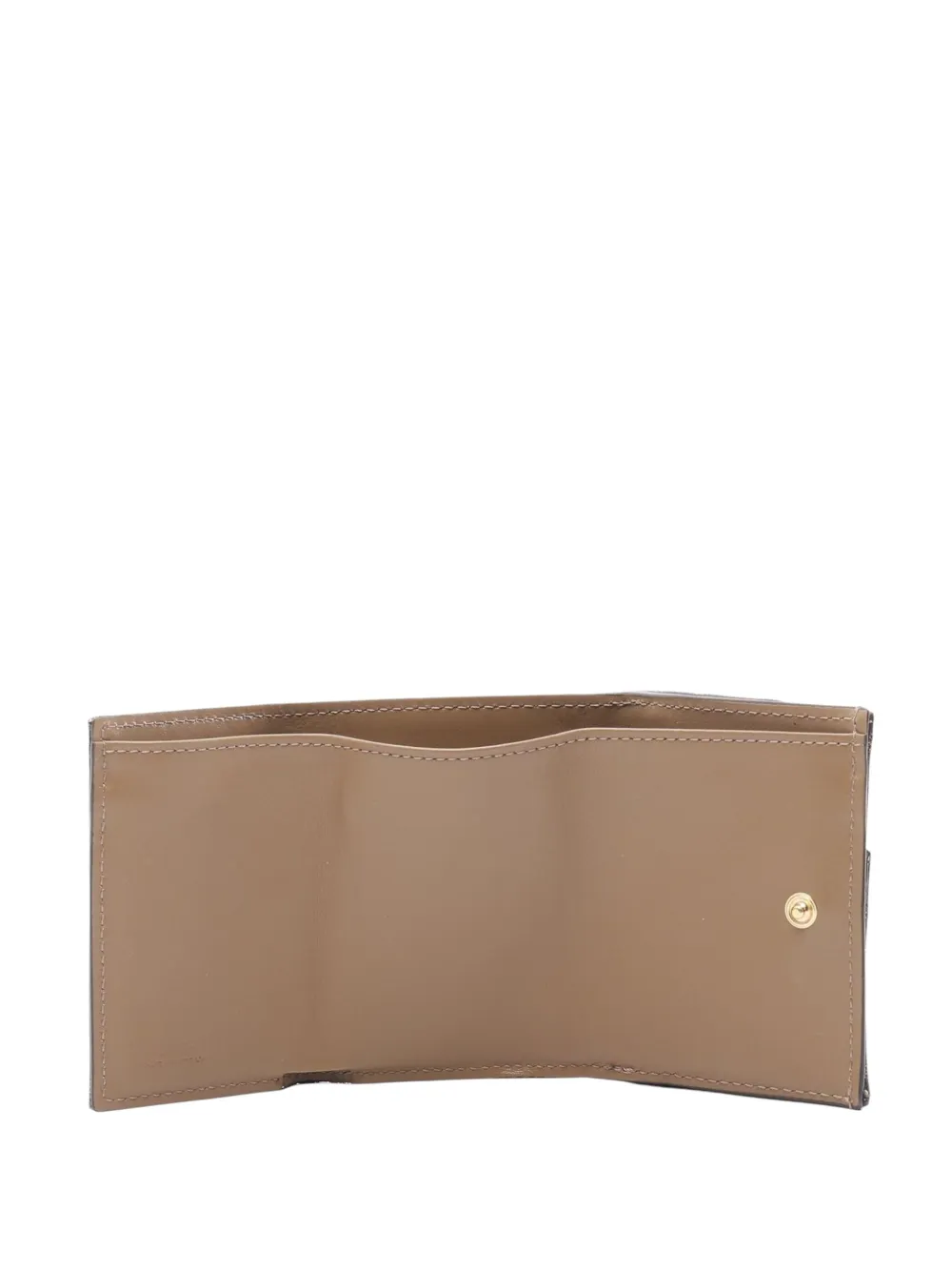 Pre-owned Fendi 2010-2025 Micro Zucca Canvas Baguette Trifold Wallet Small Wallets In Brown