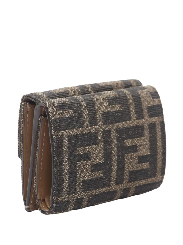 Fendi Pre-Owned 2010-2025 Micro Zucca Canvas Baguette Trifold