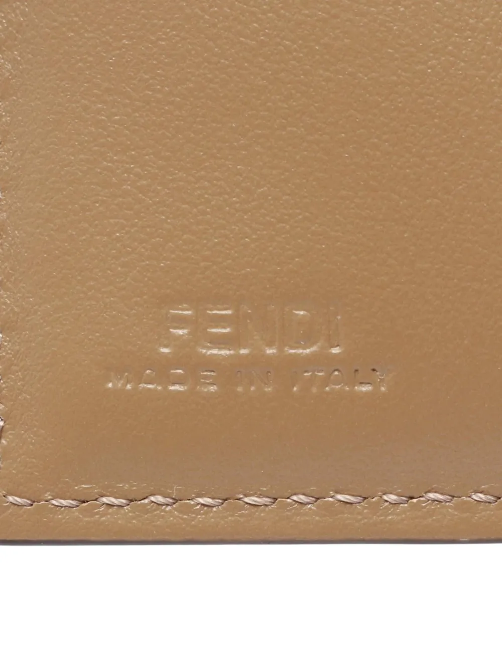 Pre-owned Fendi 2010-2025 Micro Zucca Canvas Baguette Trifold Wallet Small Wallets In Brown