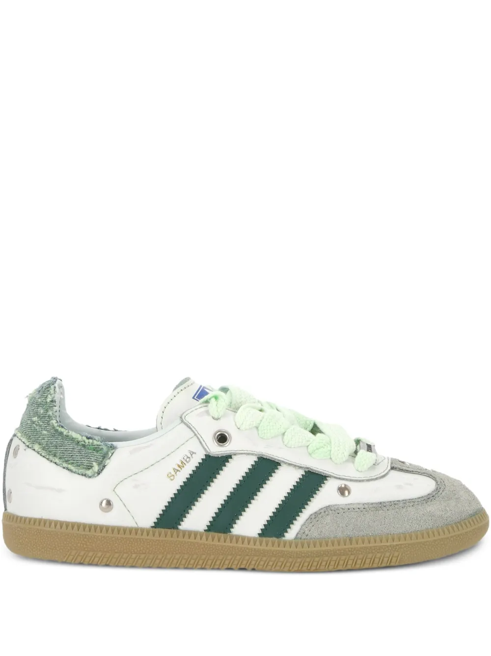 SEDDYS customised adidas samba three-striped sneakers | White | Image 1