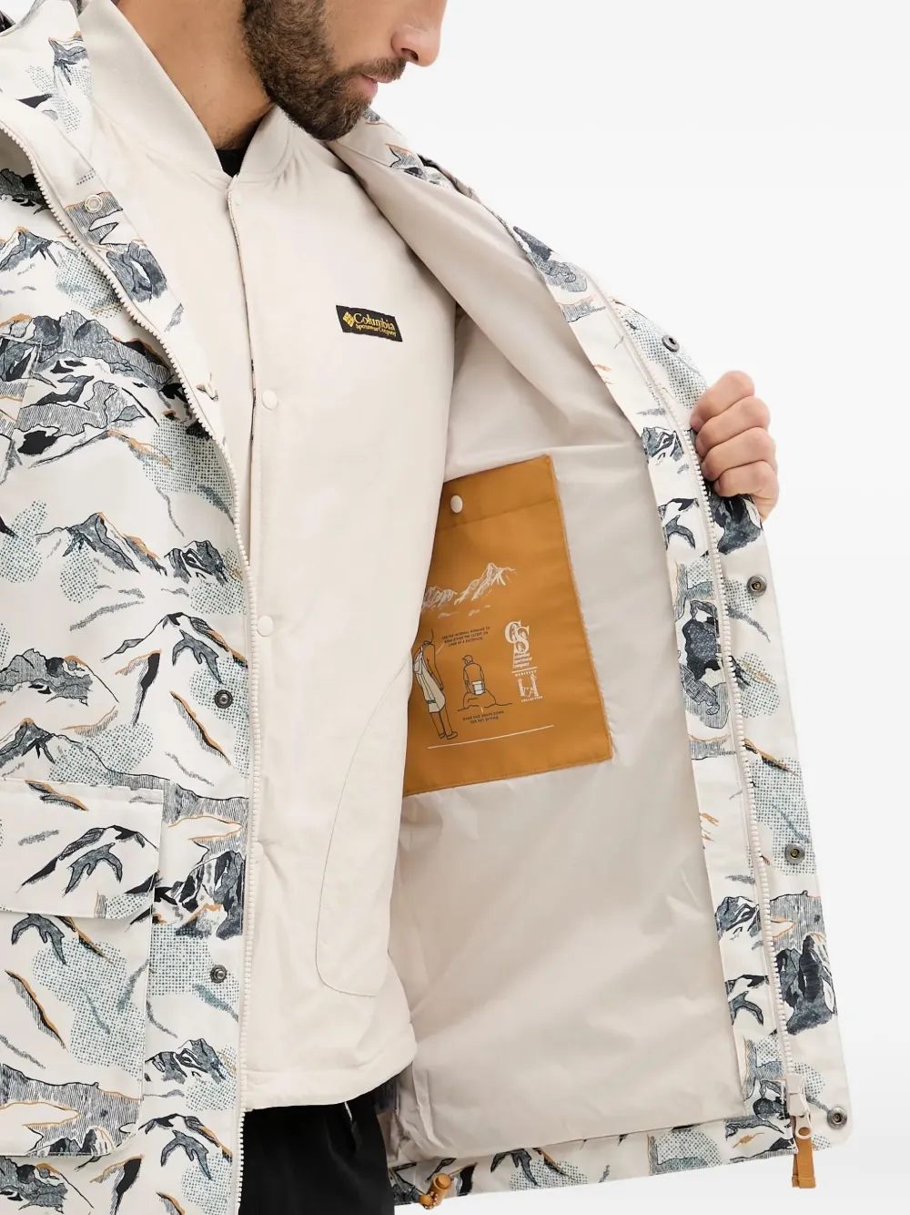 Columbia Jack met grafische print en lange mouwen Beige