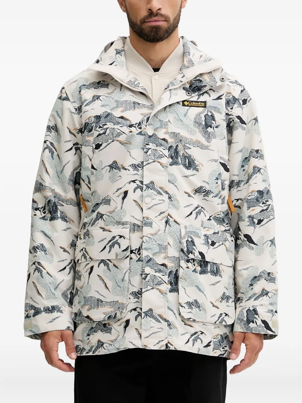 Columbia Jack met grafische print en lange mouwen Beige