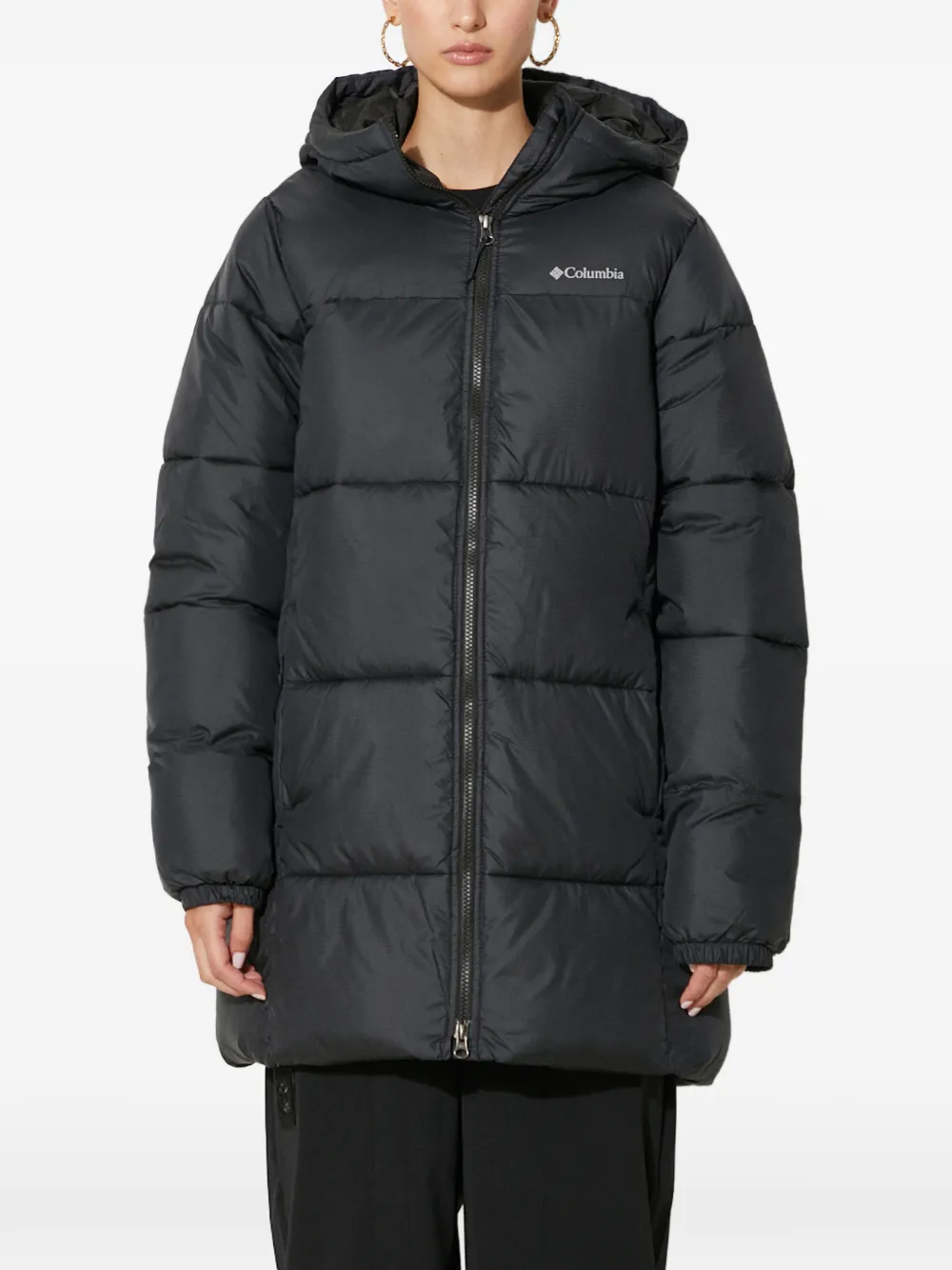 Columbia Puffect™ Hooded Padded Coat In Black