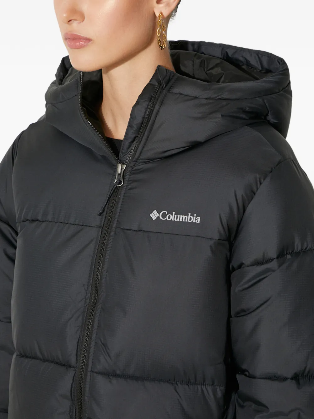 Columbia Puffect™ Hooded Padded Coat In Black