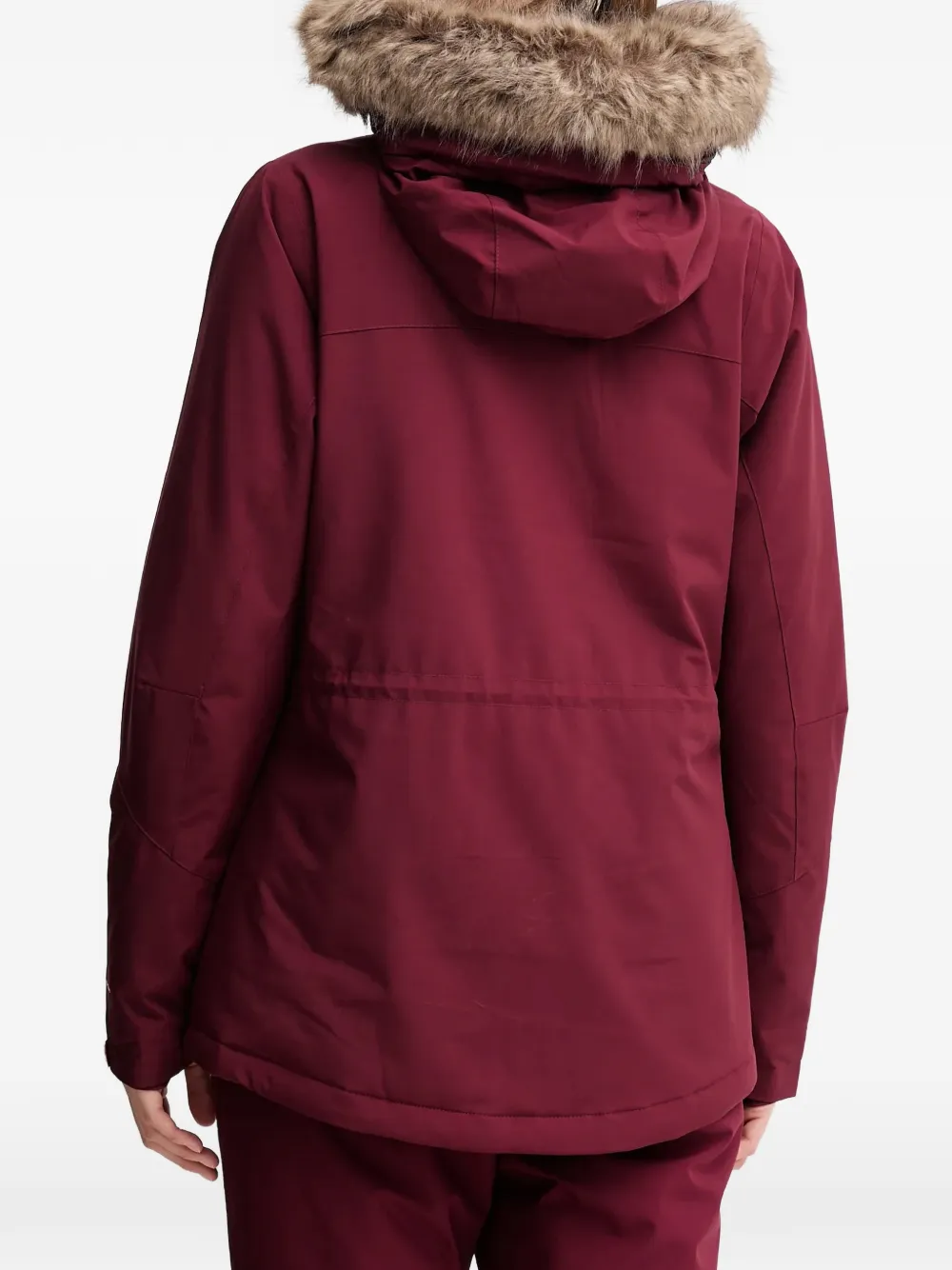 Columbia Ava Alpine Faux Fur-trim Hooded Ski Jacket In Red