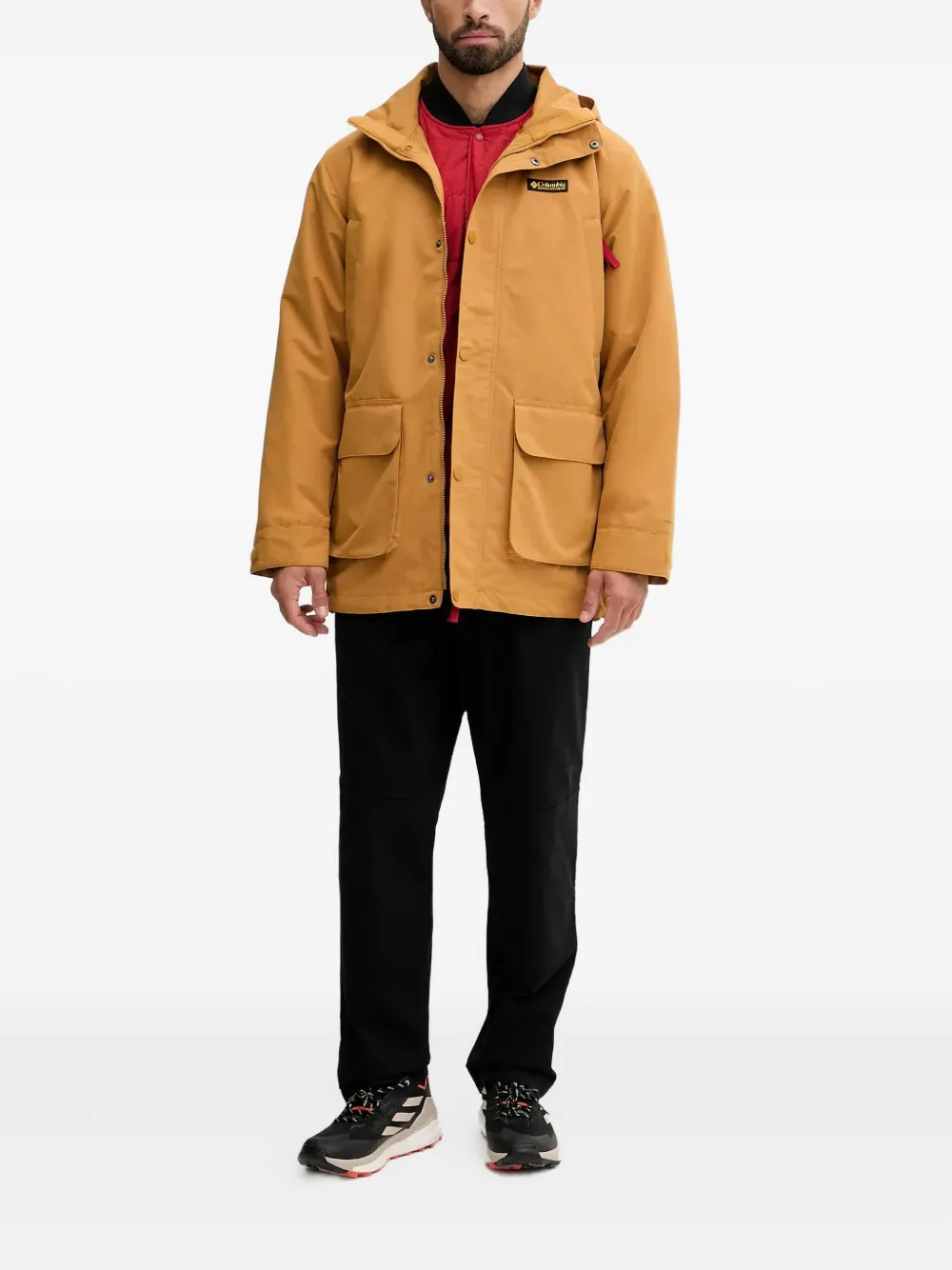 Columbia buttoned hooded jacket | Yellow | Image 1