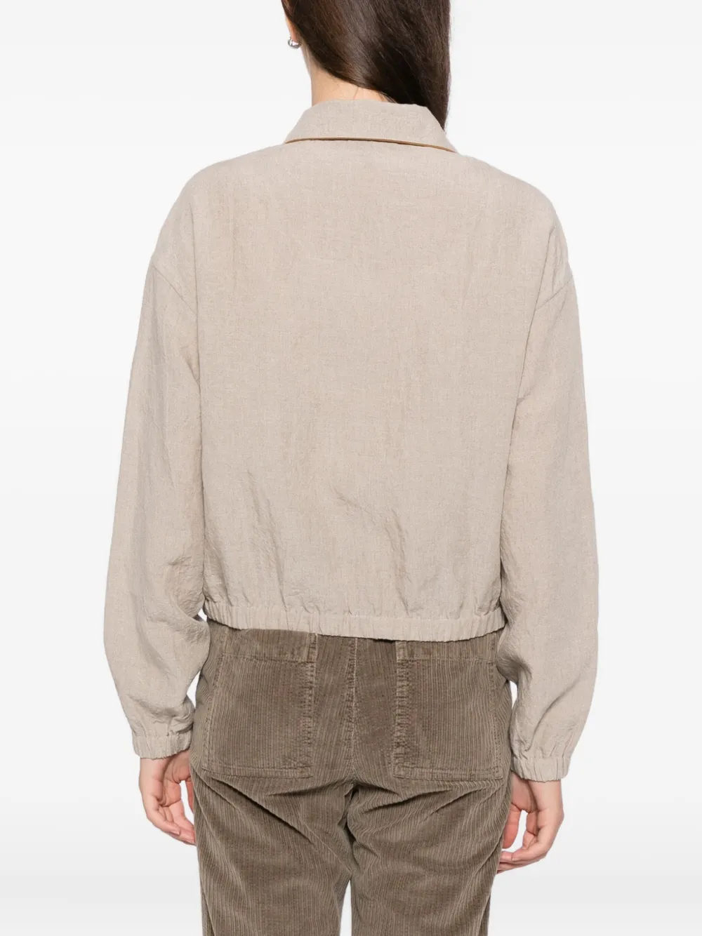 James Perse Linen Track Jacket In Neutral
