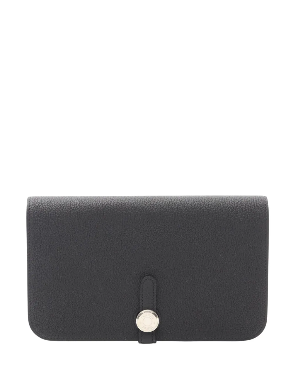Pre-owned Hermes 2023 Togo Dogon Duo Gm Wallet Long Wallets In Black