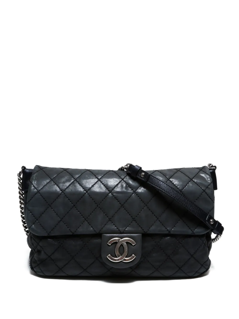 Pre-owned Chanel 2012-2013 Quilted Cc Mark Shoulderbag In Black