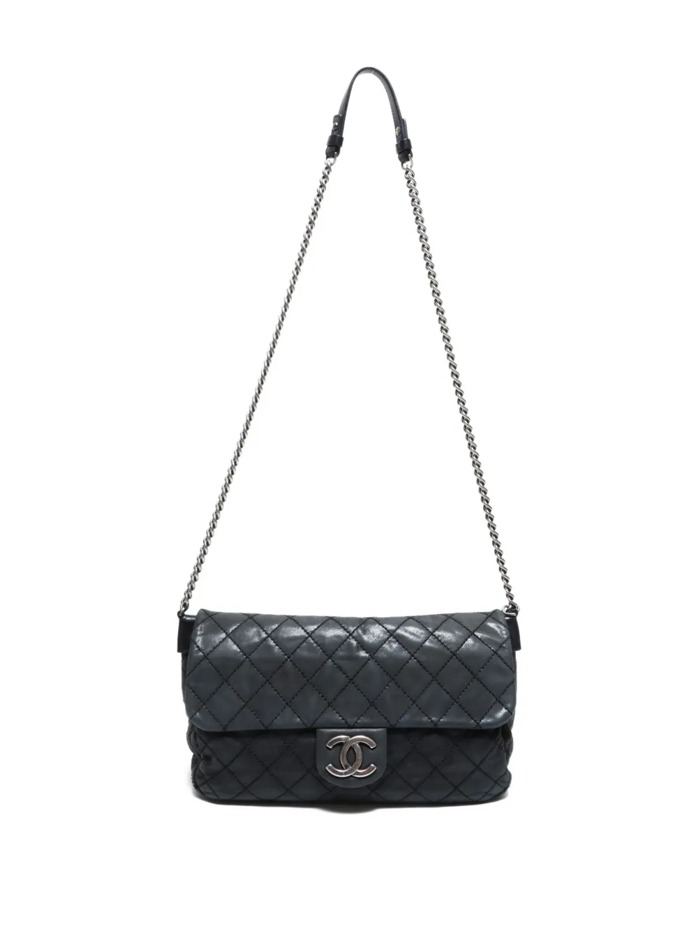 Pre-owned Chanel 2012-2013 Quilted Cc Mark Shoulderbag In Black