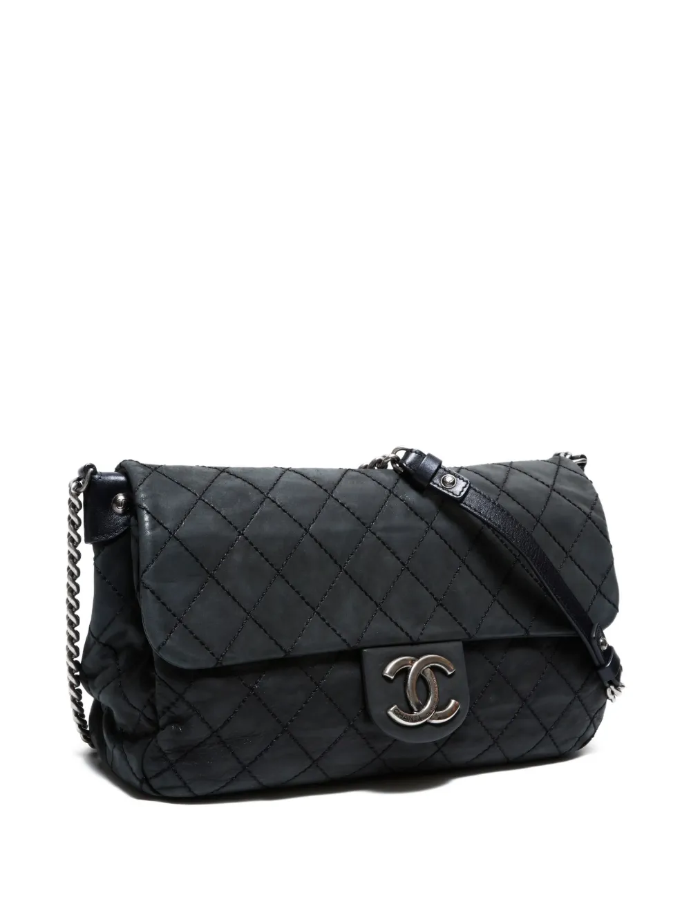 Pre-owned Chanel 2012-2013 Quilted Cc Mark Shoulderbag In Black