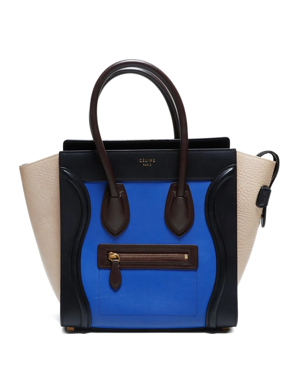 Pre-owned Celine 2000 Mini Luggage Handbag In Blue